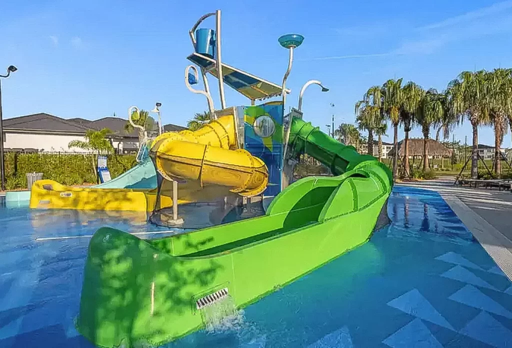 Luxury ChampionsGate vacation home with private pool, water slide, and sun loungers, minutes from Disney World